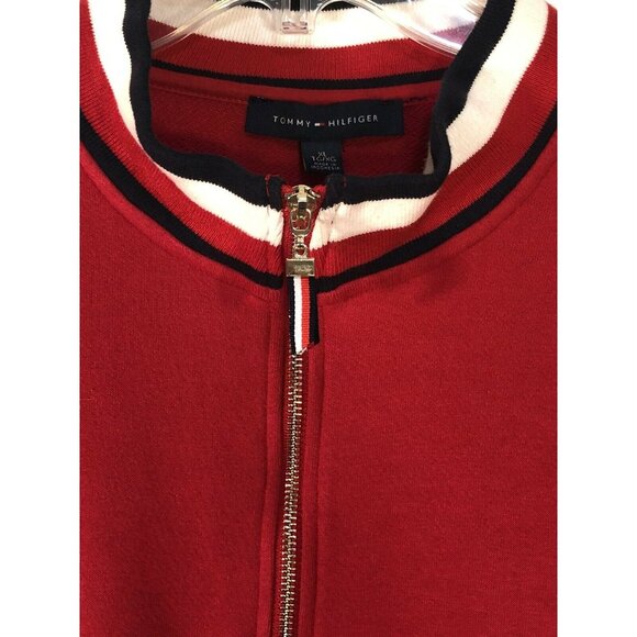 Tommy Hilfiger Red 1/4 Zip Pullover Long Sleeve Sweatshirt Mens Size:XL - Picture 3 of 7